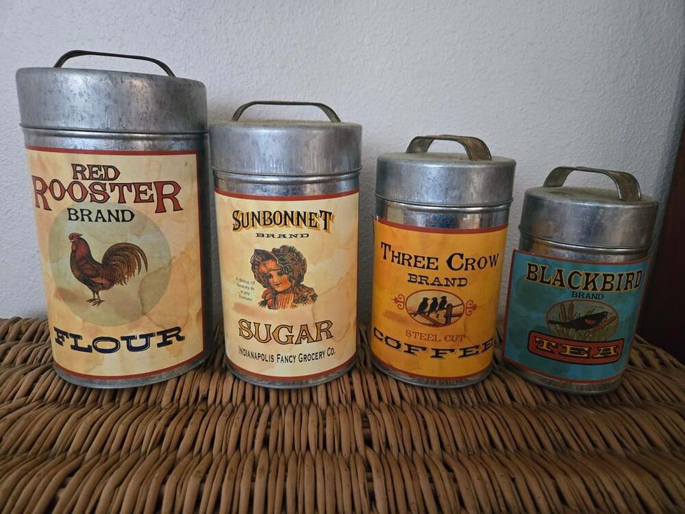 Ohio Wholesale Vintage Style Advertising Canister Set of 4